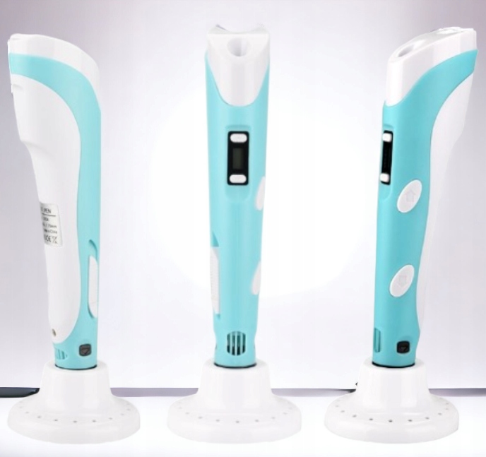 DŁUGOPIS 3D NIEBIESKI DRUKARKA 3D PEN DZIECI + WKŁAD 110m + MATA + SZABLONY