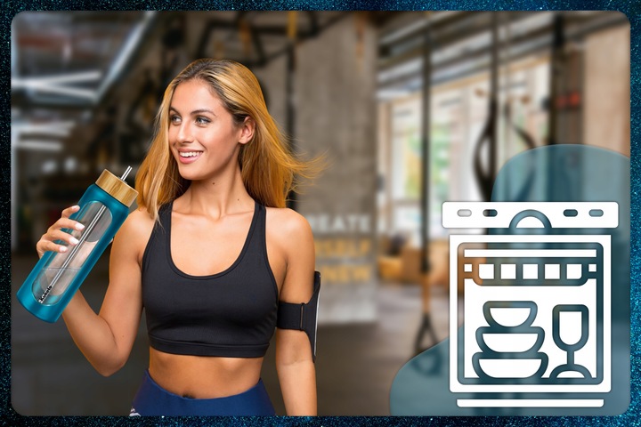 BUTELKA SZKLANA NA WODĘ NAPOJE ZE SŁOMKĄ SITKIEM SZCZELNA DUŻA BIDON 1,2L