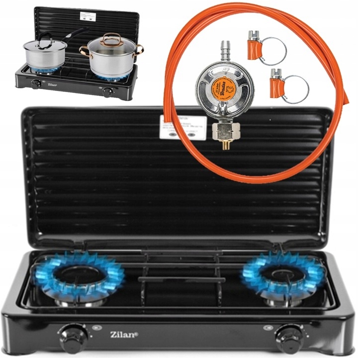 KUCHENKA GAZOWA 2 PALNIKI PRZENOŚNA + WĄŻ REDUKTOR