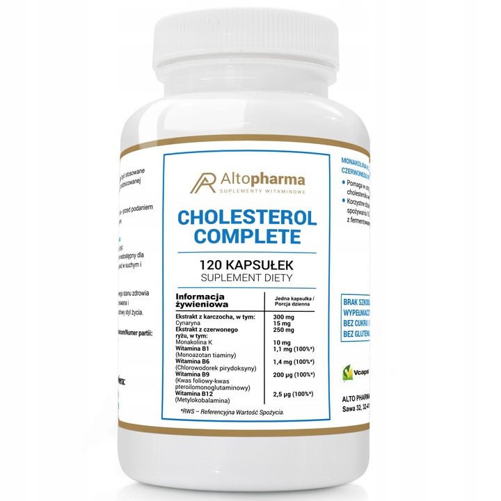 CHOLESTEROL KARCZOCH B1 B6 B9 B12 WEGE 3x120 kap