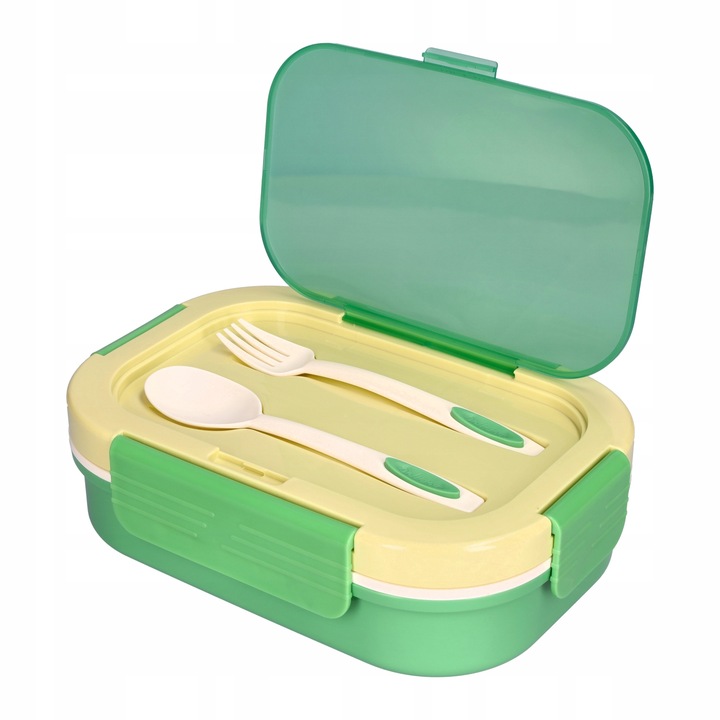 LUNCH BOX ŚNIADANIÓWKA LUNCHBOX 3 PRZEGRÓDKI SZTUĆCE POJEMNIK BOX DO SZKOŁY