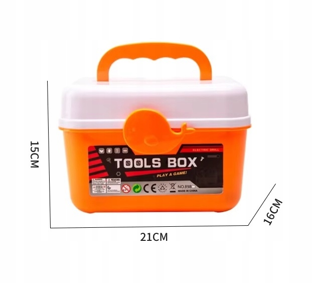 ZESTAW NARZĘDZI DLA DZIECI MAJSTERKOWICZ SKRZYNKA WIERTARKA NA BATERIE 42EL