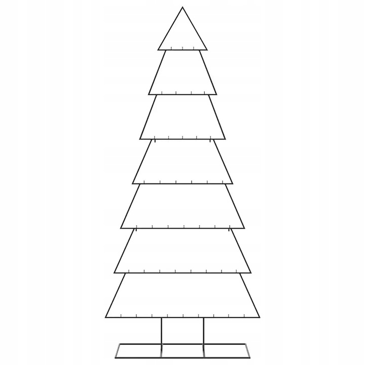 Metalowa choinka świąteczna, do dekoracji, czarna, 210 cm