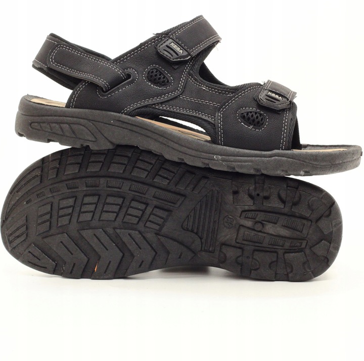 SANDAŁY MĘSKIE CZARNE SPORTOWE REGULACJA NA RZEP