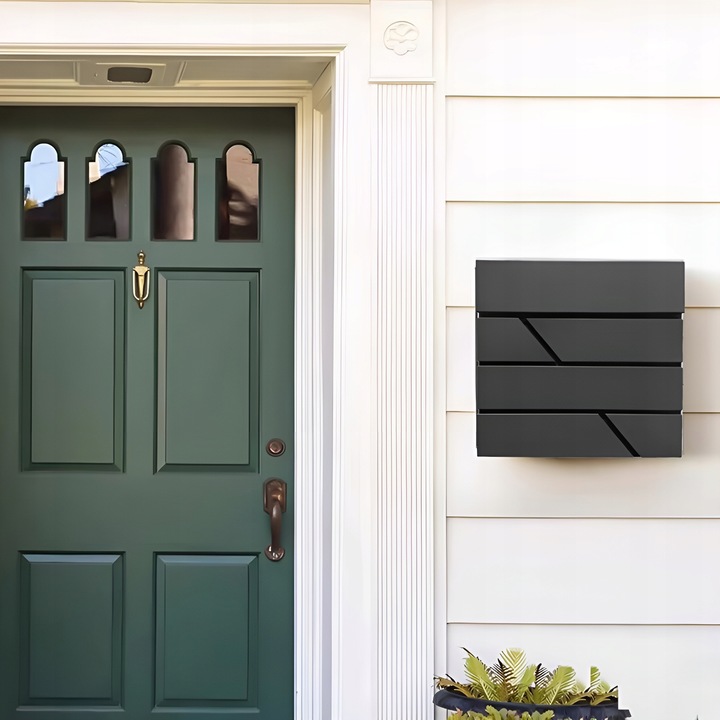 SKRZYNKA POCZTOWA na listy na pocztę CZARNA MAT do domu na ogrodzenie DUŻA