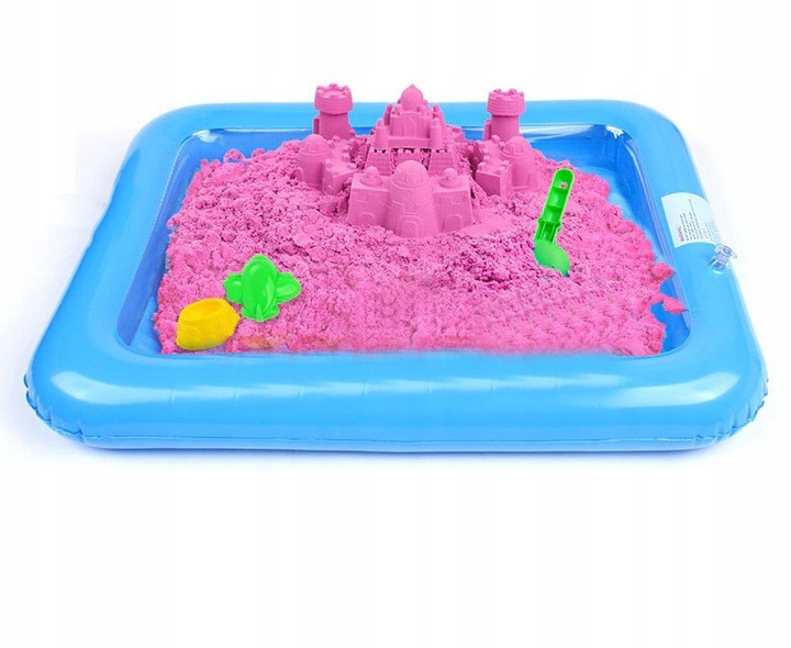 DUŻY ZESTAW PIASEK KINETYCZNY 4KG BASEN + FOREMKI + BOX