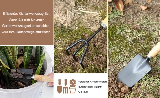 3-CZĘŚCIOWY MINI ZESTAW NARZĘDZI OGRODOWYCH NARZĘDZIA AKCESORIA DO OGRODU