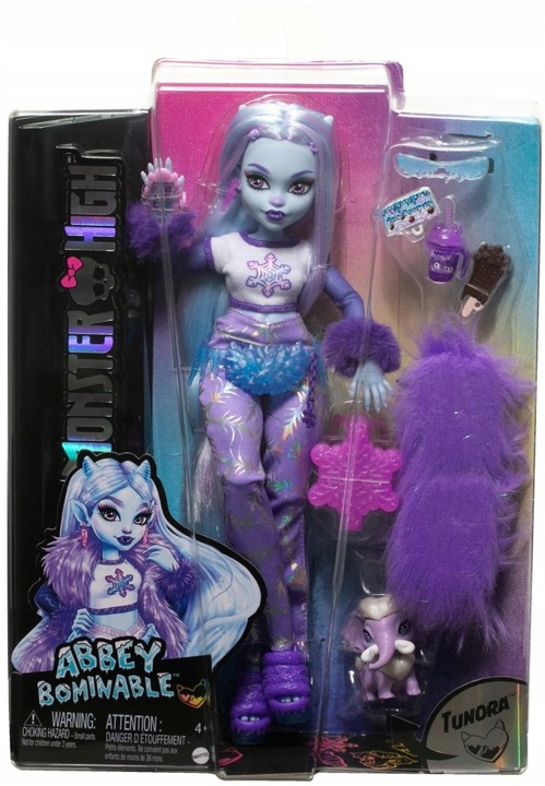 Monster High Lalka podstawowa Abbey Bominable + zwierzątko Mamut HNF64