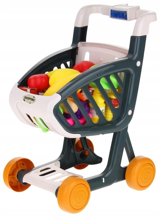 Wózek Koszyk Sklepowy Dla Dzieci Na Zakupy Supermarket Owoce Warzywa