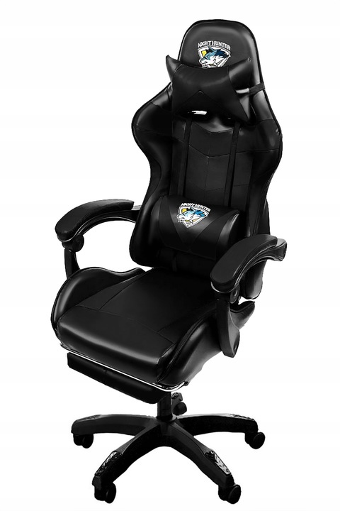 FOTEL gamingowy z MASAŻEM pleców KOMPUTEROWY OBROTOWY dla gracza +PODNÓŻEK!