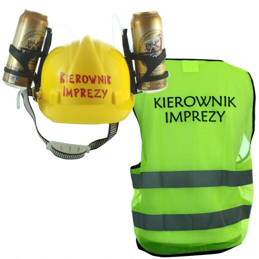 KASK i KAMIZELKA ślub prezent URODZINY 18-99 kawalerskie pana młodego WZORY