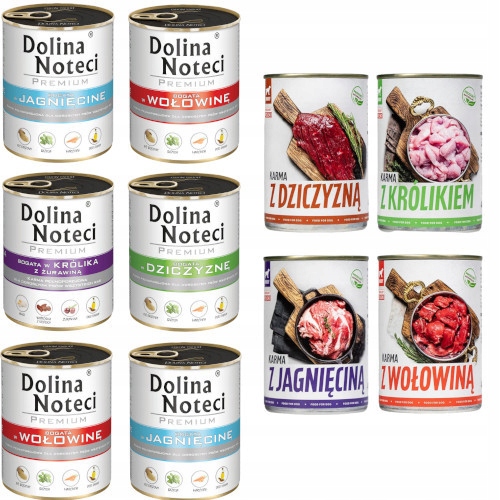 Zestaw dla psa 10x800g: 4x Tuf Tuf + 6x Dolina Noteci bez ryb i drobiu