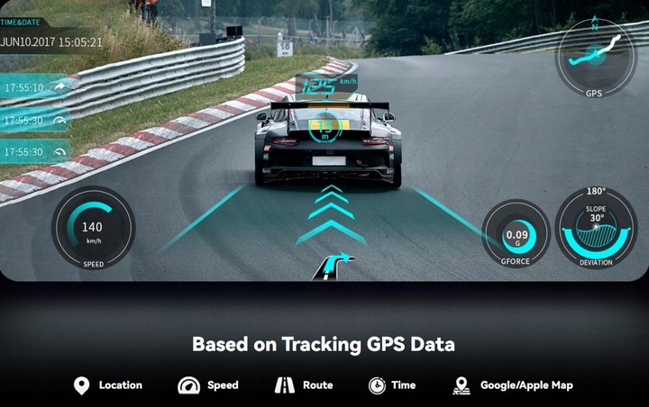 KAMERA SAMOCHODOWA DDPAI WIDEOREJESTRATOR 2K 1600P PRZÓD TYŁ WIFI APLIKACJA