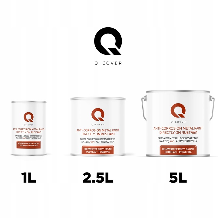 FARBA DO METALU NA RDZĘ OCYNK ALUMINIUM STAL 1L 4w1 ANTRACYT RAL 7016 MAT