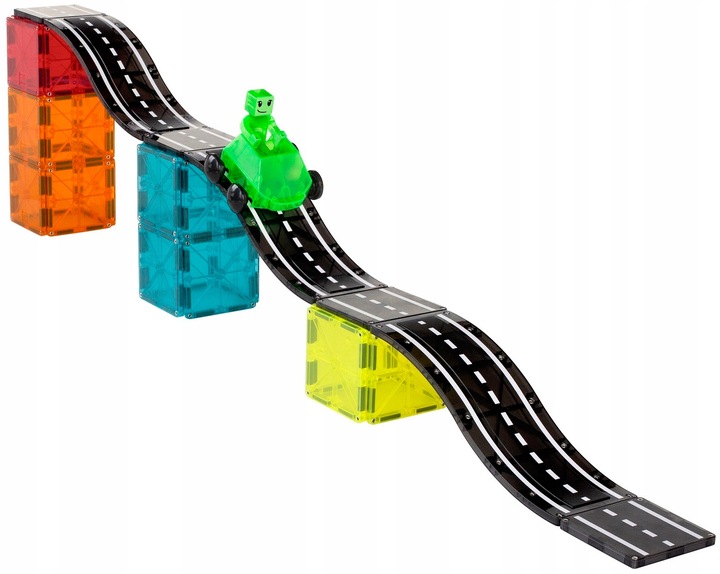 MAGNA-TILES KLOCKI MAGNETYCZNE DOWNHILL DUO TOR WYŚCIGOWY 40 EL.