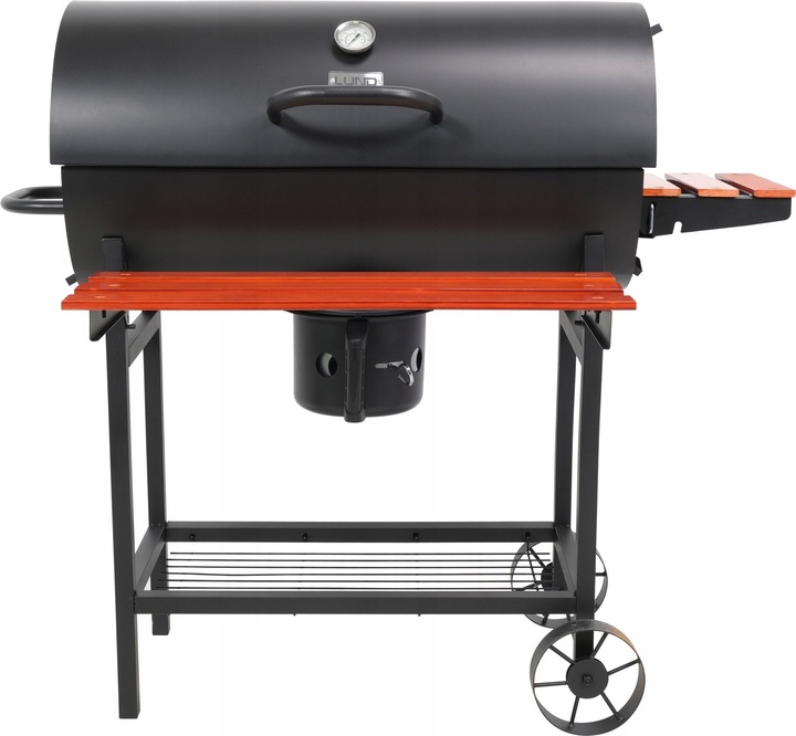 GRILL OGRODOWY WĘGLOWY Z POKRYWĄ DUŻY RUSZT 71x34,5cm POPIELNIK 3 PÓŁKI