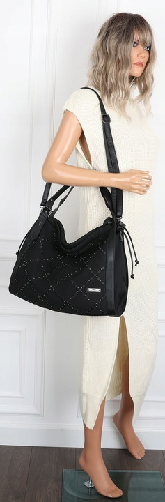 Torebka Damska Listonoszka Shopper Duża Torba na Ramię Worek CH6686 Czarna