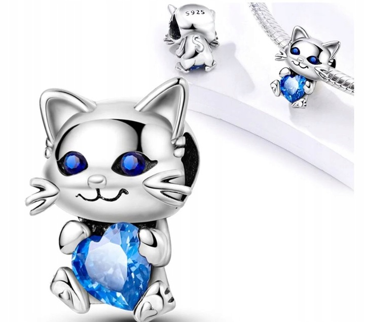 Charms Zawieszka Kot Charmsy Kotek Zawieszki do bransoletek Srebro s925