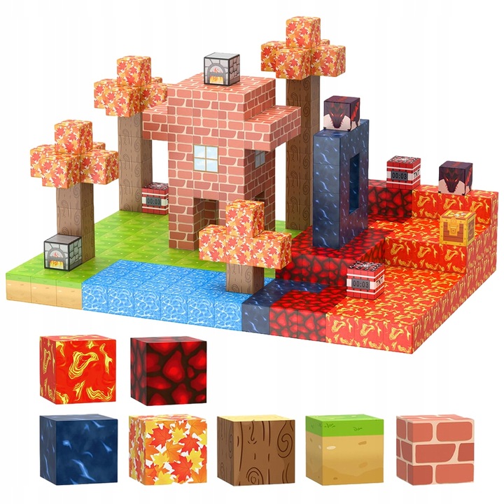 KLOCKI MAGNETYCZNE 100 CZĘŚCI DO BUDOWANIA ŚWIATA ZABIEGI EDUKACYJNE