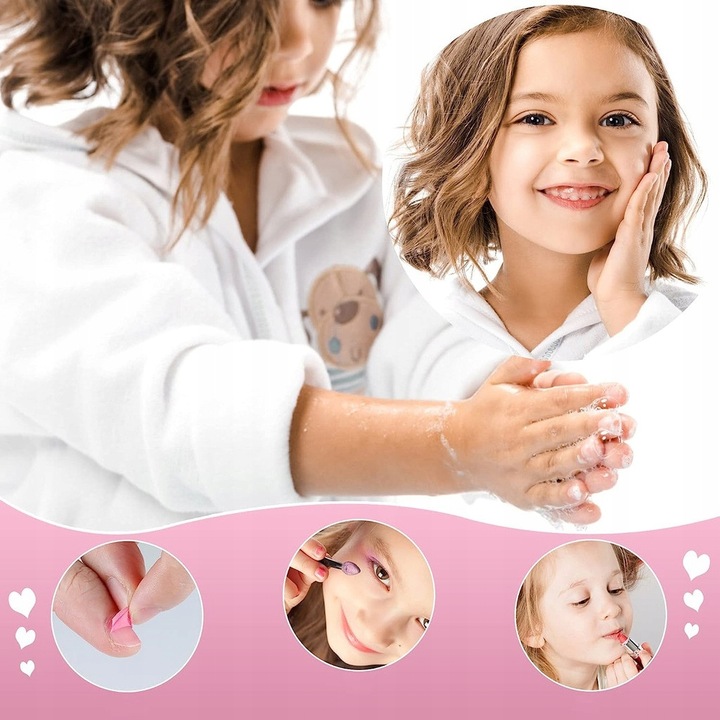 KUFEREK KOSMETYKÓW ZESTAW DO MAKIJAŻU I PAZNOKCI MAKEUP DLA DZIECI PREZENT