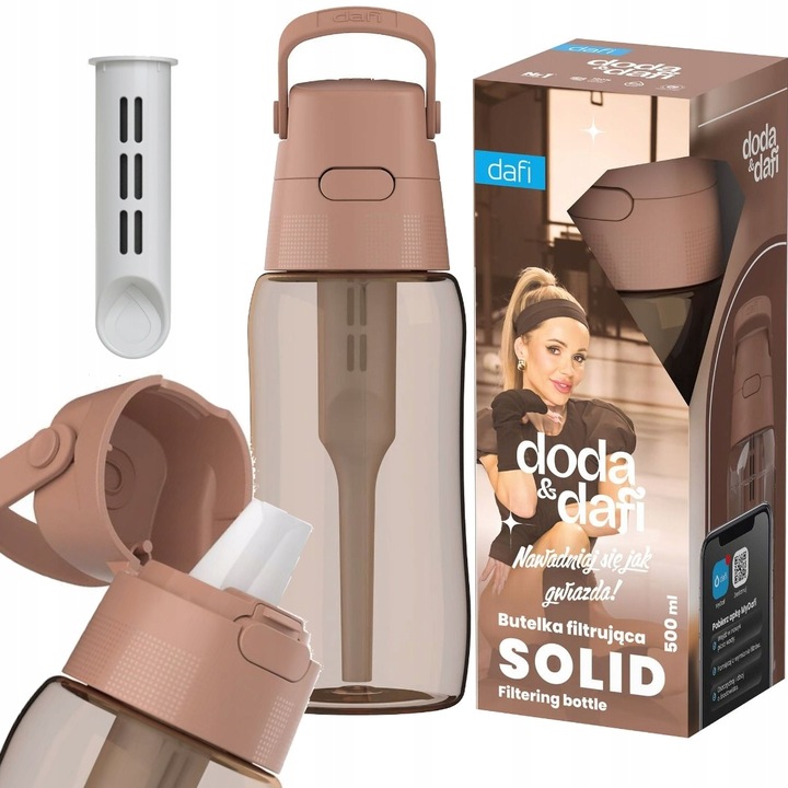 DODA & DAFI SOLID 0,5 Butelka filtrująca barwiona Mocha Mousse Cappuccino