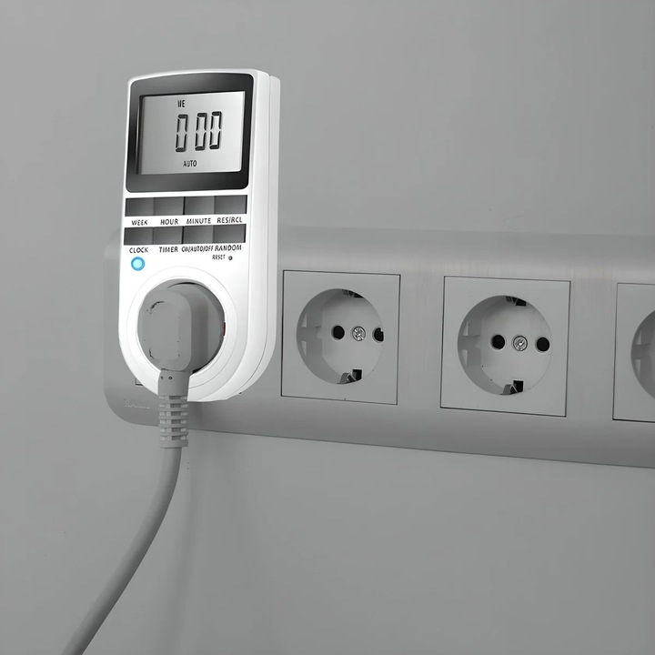 PROGRAMATOR CZASOWY WŁĄCZNIK WYŁĄCZNIK LCD CYFROWY HARMONOGRAM 7 DNI 10 UST