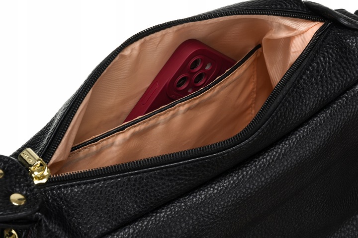 Torebka Rovicky ze skóry ekologicznej z klapką na klips magnetyczny damska