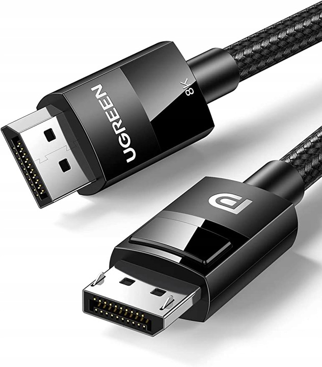 UGREEN KABEL PRZEWÓD VIDEO 2X DISPLAY PORT DP 1.4 8K 60 HZ HDR W OPLOCIE 1M