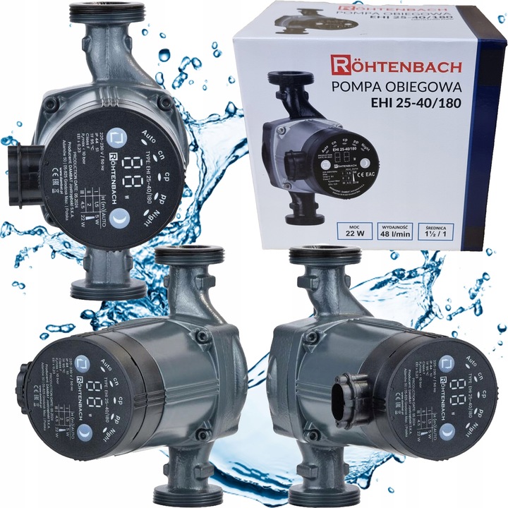 Pompa C.O EHI 25/40/180 – Energooszczędna, Solidna, 3 prędkości pracy!