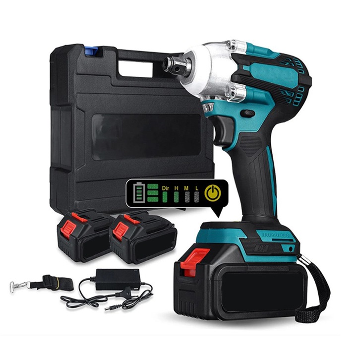 AKUMULATOROWY KLUCZ UDAROWY BEZSZCZOTKOWY 650Nm 1280W + 3x BATERIA 18V