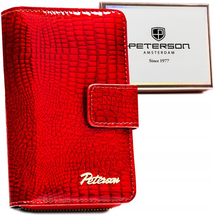 Portfel damski Peterson na zatrzask elegancki pojemny suwak na prezent