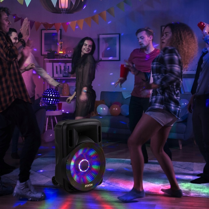 Kolumna aktywna 15'' 800W UHF BT bateria+ mikrofon/ imprezy konferencje