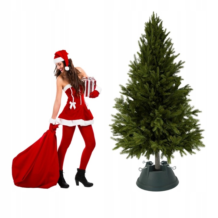 Stojak pod choinkę ZIELONY nowoczesny POJEMNIK na wodę 2,2m STABILNY średni