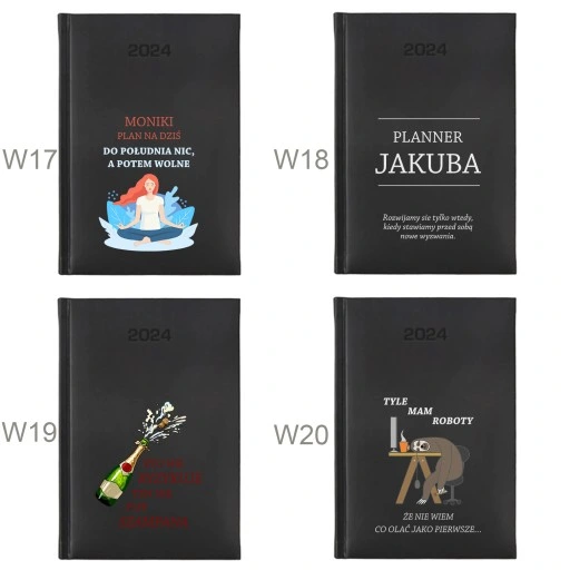 PERSONALIZOWANY KALENDARZ KSIĄŻKOWY PLANER TERMINARZ 2024 A5 NADRUK