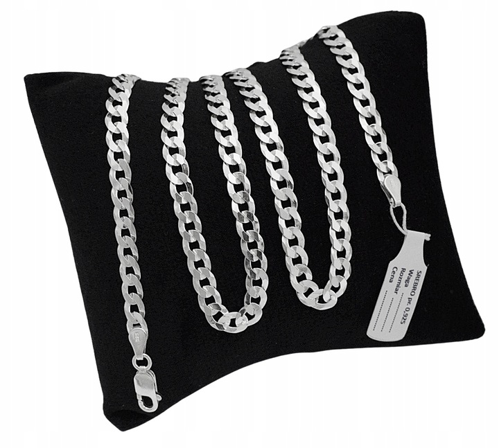 ŁAŃCUSZEK SREBRNY MĘSKI 925 NASZYJNIK PANCERKA SREBRO PEŁNE 5mm Grawer