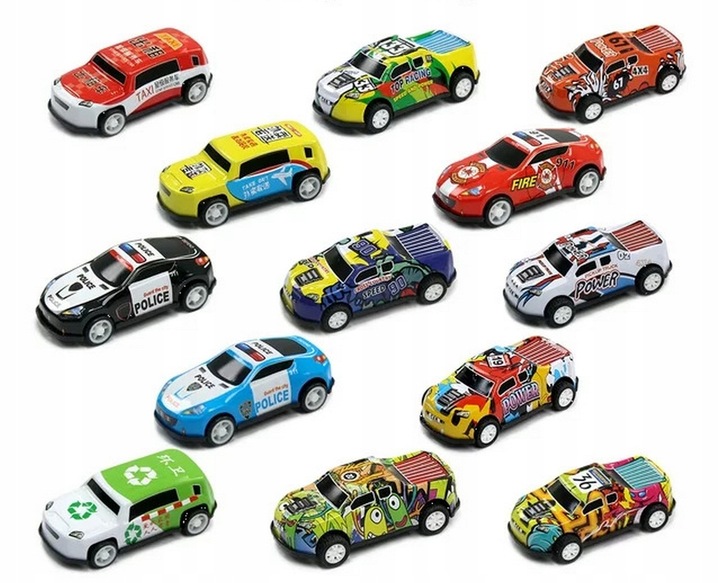 DUŻY ZESTAW SAMOCHODÓW METALOWE RESORAKI W WALIZCE AUTKA AUTKO Z NAPĘDEM