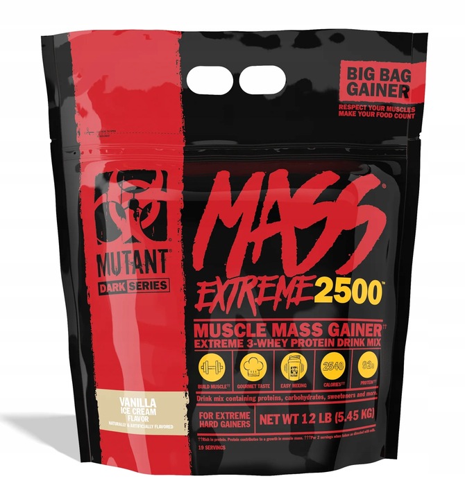 MUTANT MASS EXTREME 2720g GAINER EXTREME Czysta Masa Węglowodany + Białko