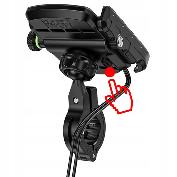 UCHWYT MOTOCYKLOWY NA TELEFON SZYBKA ŁADOWARKA USB QC3.0 MOTOCYKL + KABEL