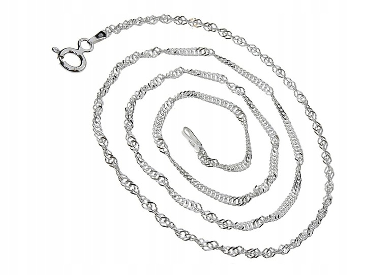 ŁAŃCUSZEK SREBRNY 925 SINGAPUR 025 DŁUGOŚĆ 40cm