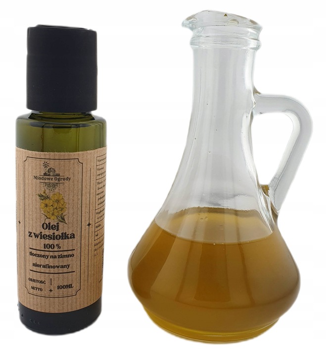 Olej z Wiesiołka 100% Tłoczony na Zimno PRODUCENT 100ml Miodowe Ogrody