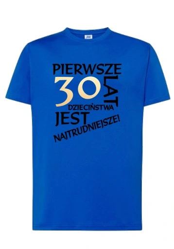 KOSZULKA MĘSKA PIERWSZE 30 40 50 60 70 URODZINY