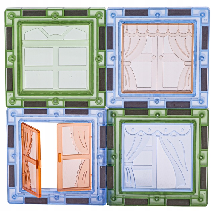 KLOCKI Kafelki KONSTRUKCYJNE MAGNETYCZNE DINOZAURY Zestaw Klocków 116 elem