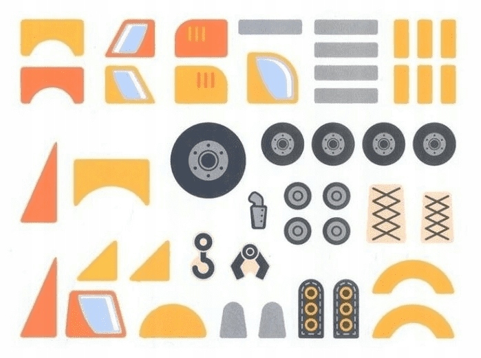 Drewniana Przybijanka Pojazdy budowlane 45 elementów Montessori VIGA