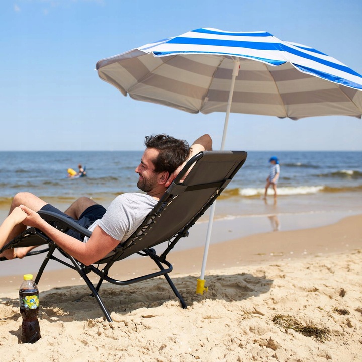 Wytrzymały STALOWY Parasol ogrodowy PLAŻOWY Kempingowy 1,5 m CAPTAIN MIKE