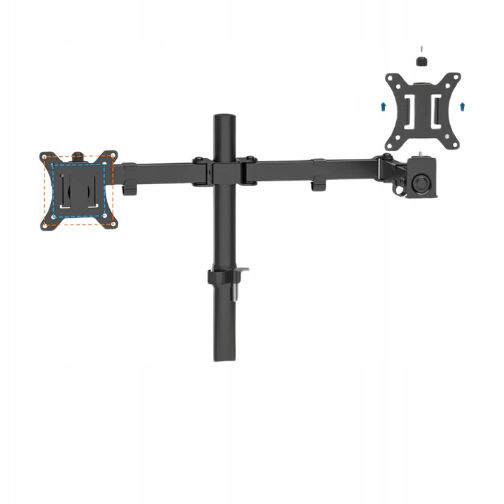 Uchwyt biurkowy podwójny 2x LCD max. 32 BONTEC