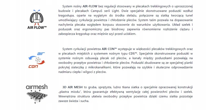 PLECAK TREKKINGOWY CAMPUS HORTON 45L CZERWONY