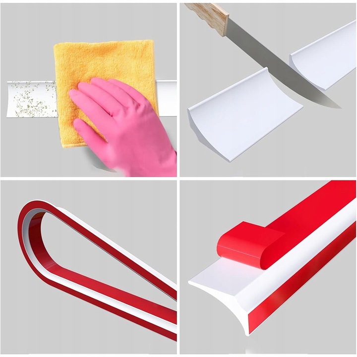 2M SAMOPRZYLEPNA LISTWA ZATRZYMUJĄCA WODĘ DO WANNY, LISTWA WYKOŃCZENIOWA