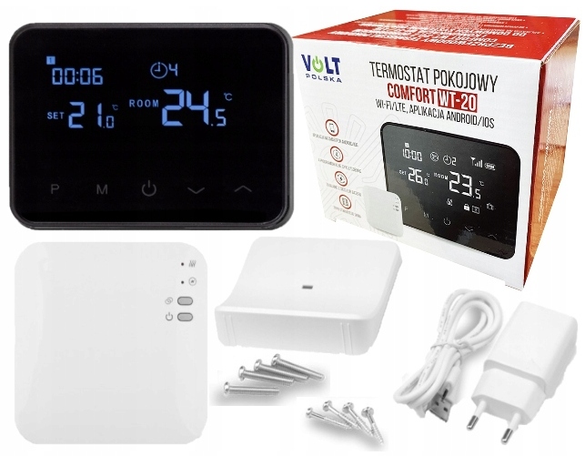 termostat Sterownik Volt WT-20 programator pieca ogrzewania zasilacz WIFI