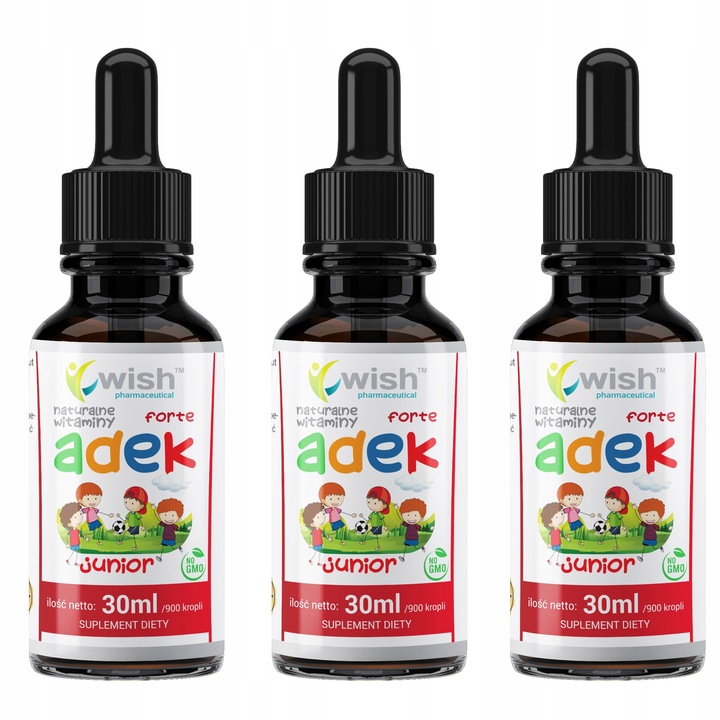 ADEK Witamina A D3 E K2 MK-7 Dla Dzieci 3x 30ml