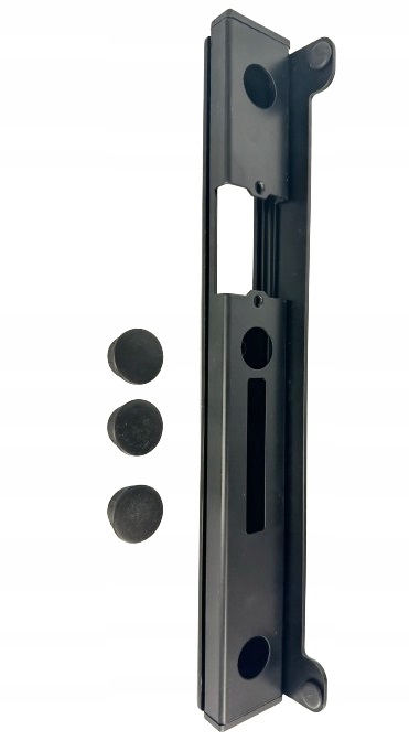 Kaseta elektrozaczepu niska kolor czarny RAL9005 do bramki furtki drzwi